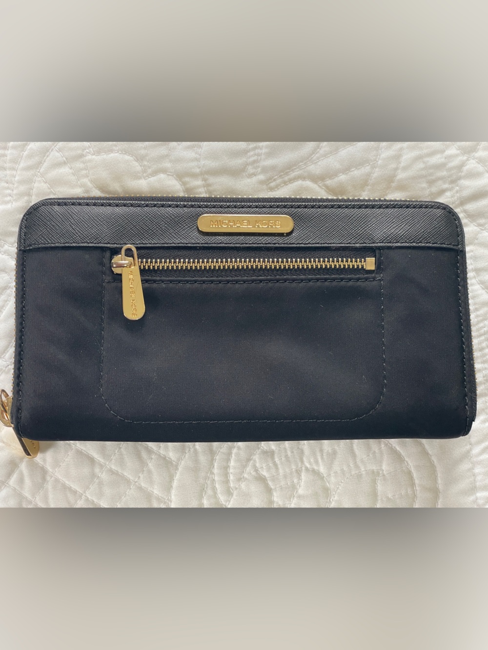 Michael Kors Black Wallet with Gold-Tone Hardware